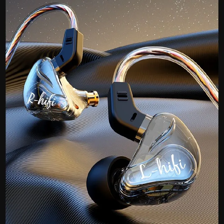 3.5mm Detachable Wired Headphones Double Dynamic HiFi Earphone Bass Headset Stereo Musician Monitor Earbuds Sport Running