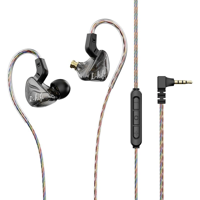 3.5mm Detachable Wired Headphones Double Dynamic HiFi Earphone Bass Headset Stereo Musician Monitor Earbuds Sport Running