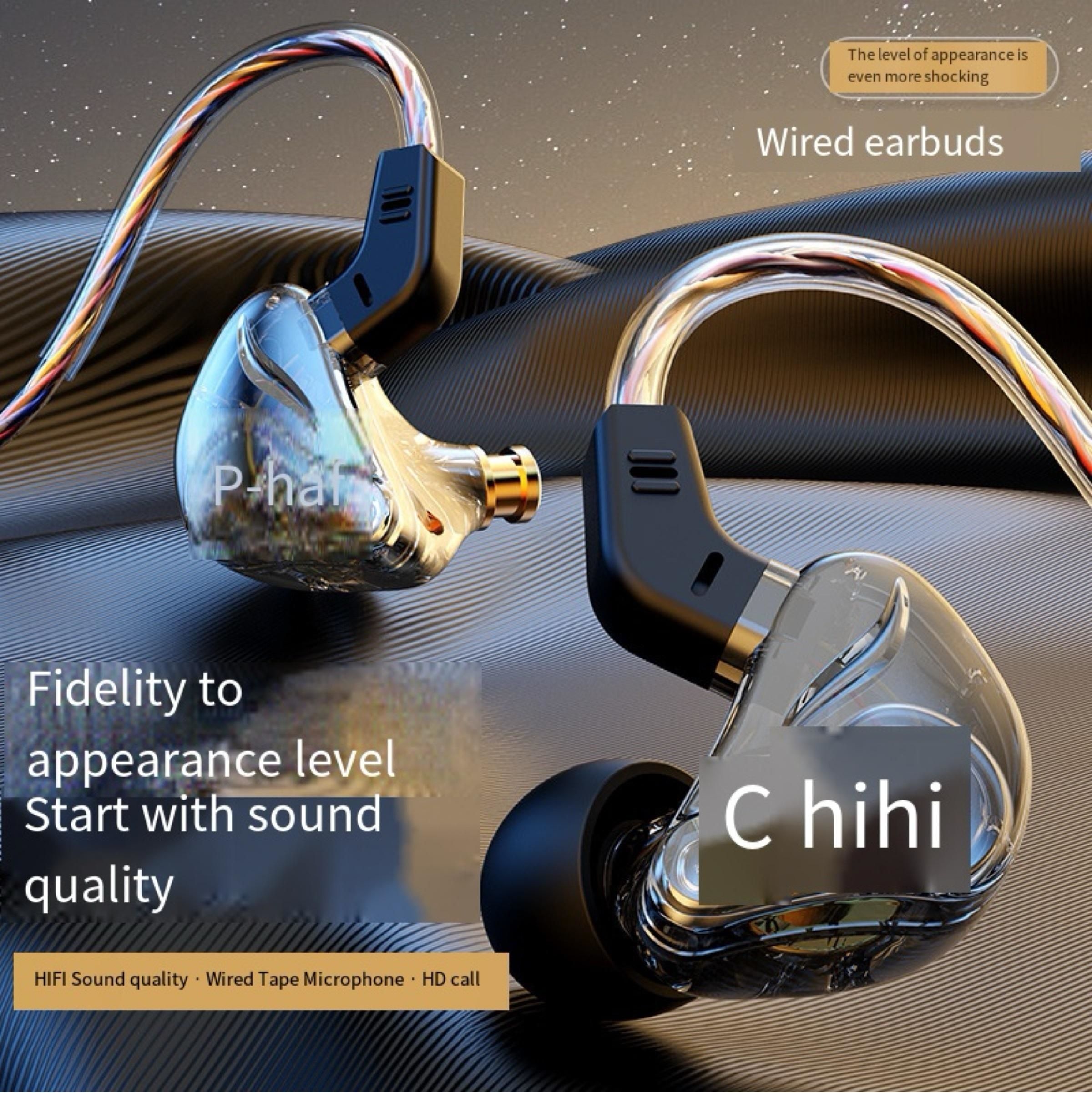 3.5mm Detachable Wired Headphones Double Dynamic HiFi Earphone Bass Headset Stereo Musician Monitor Earbuds Sport Running