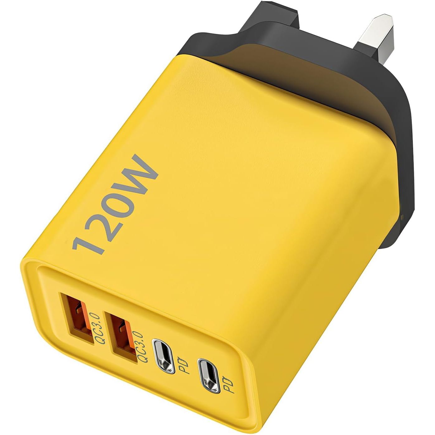 120W USB C Plug 4-Port Charger Plugs Fast Charging Travel Plug Adapter with 2 usb and 2 PD Port Wall Charging Head Universal Power Charging Compatible with Most Electronic Products