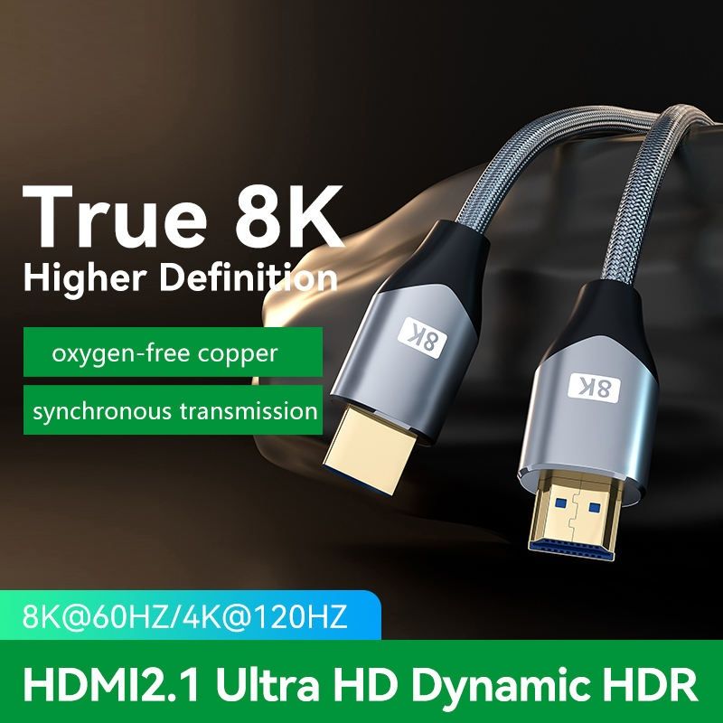 【Clearance Sale】8K HDMI Cable , 48Gbps High Speed HDMI 2.1 Cable, 8K 60Hz, 4K 120Hz 144Hz Braided HDMI Cord,Length 1M/2M