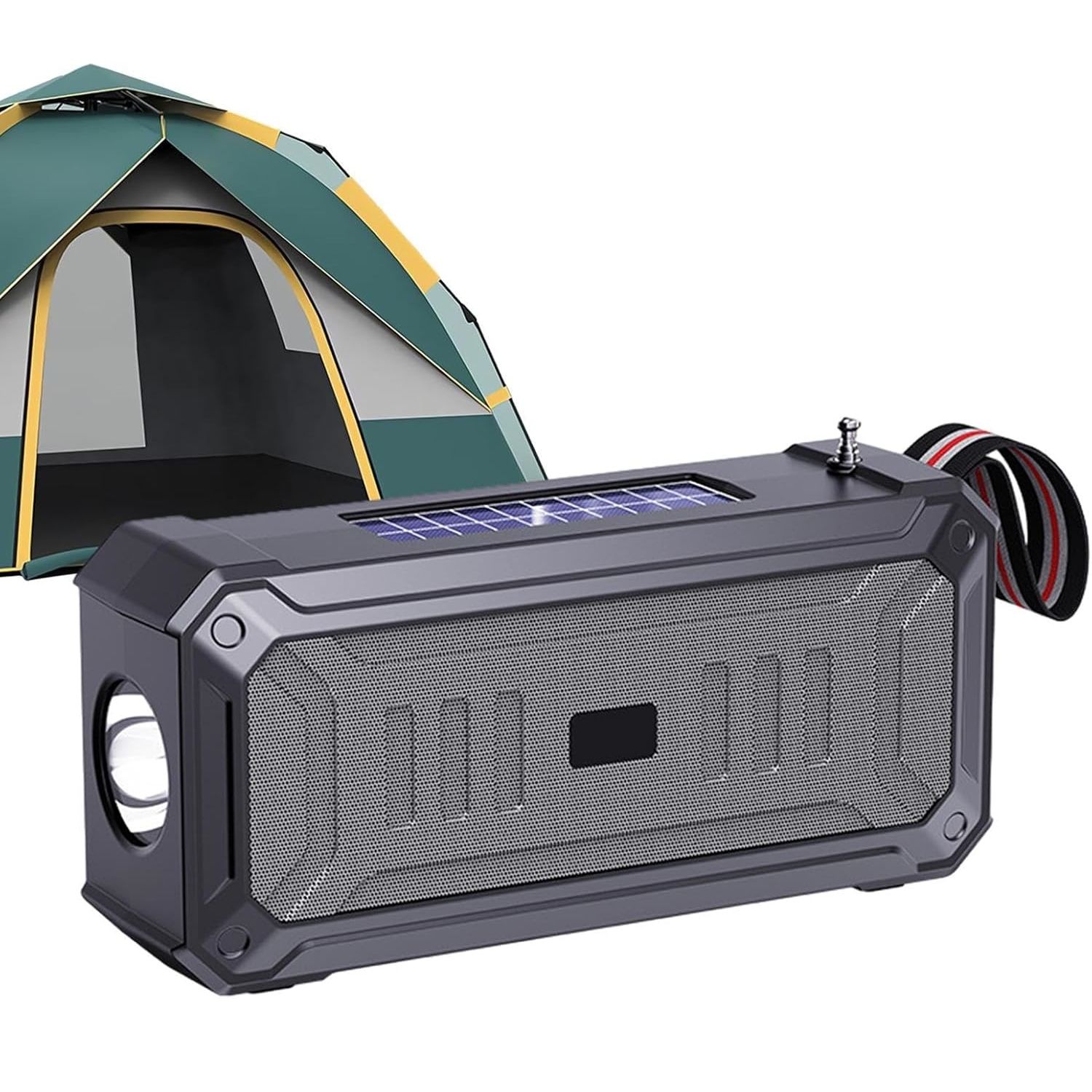 Emergency Radio Waterproof Bluetooth Speaker,Portable Digital AM FM Radio with Flashlight,Reading Lamp with Solar Panel,800mAH ,Emergency Survival Kit