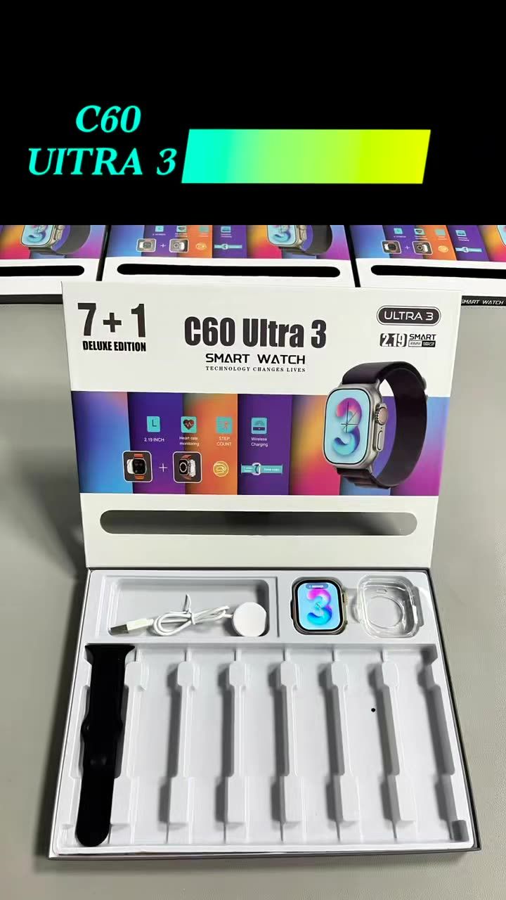 7 In 1 Set Smart Watch with 7 Straps, 2.19inch Full Touch Screen, Fitness Tracker Sleep Monitoring, Voice Assistant, Wireless Call Make/Answer, Music Control, Message Notification, Best Gift