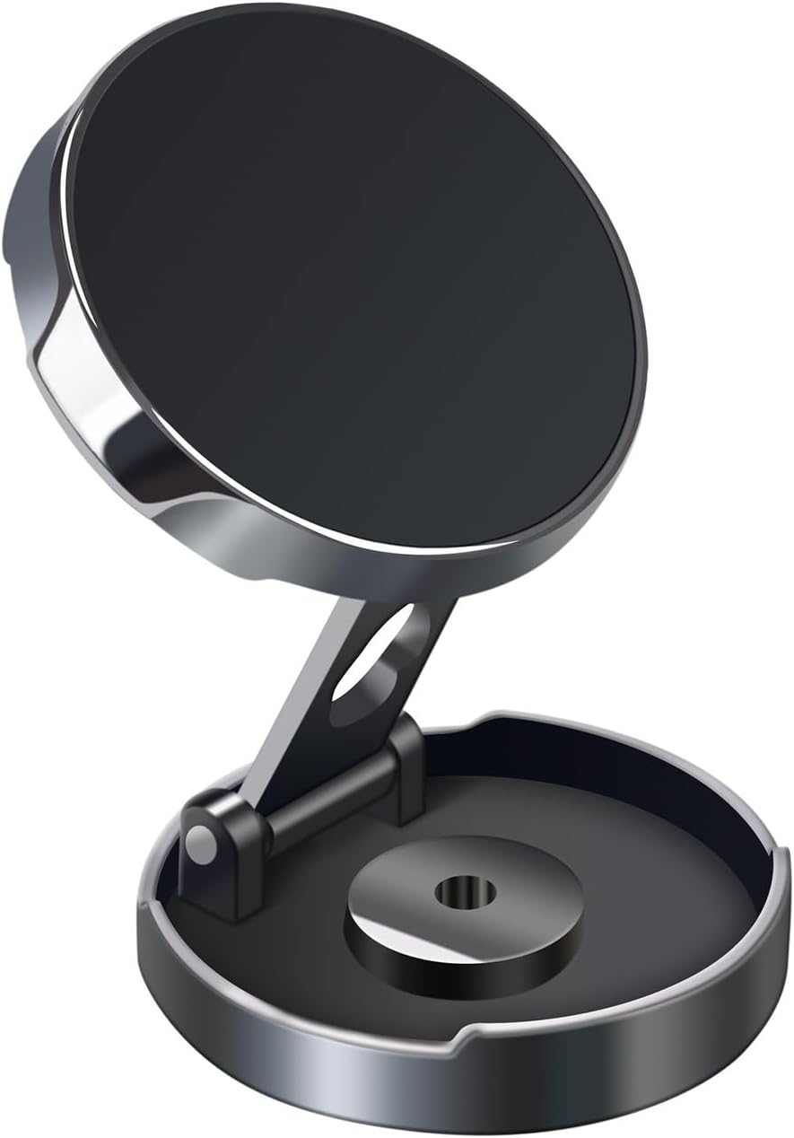 【Foldable Magnetic Phone Mount】 Universal 360 ° Rotation Car Phone Magnet Holder, Magnet Phone Holder for Car with iPhone Samsung All smartphones