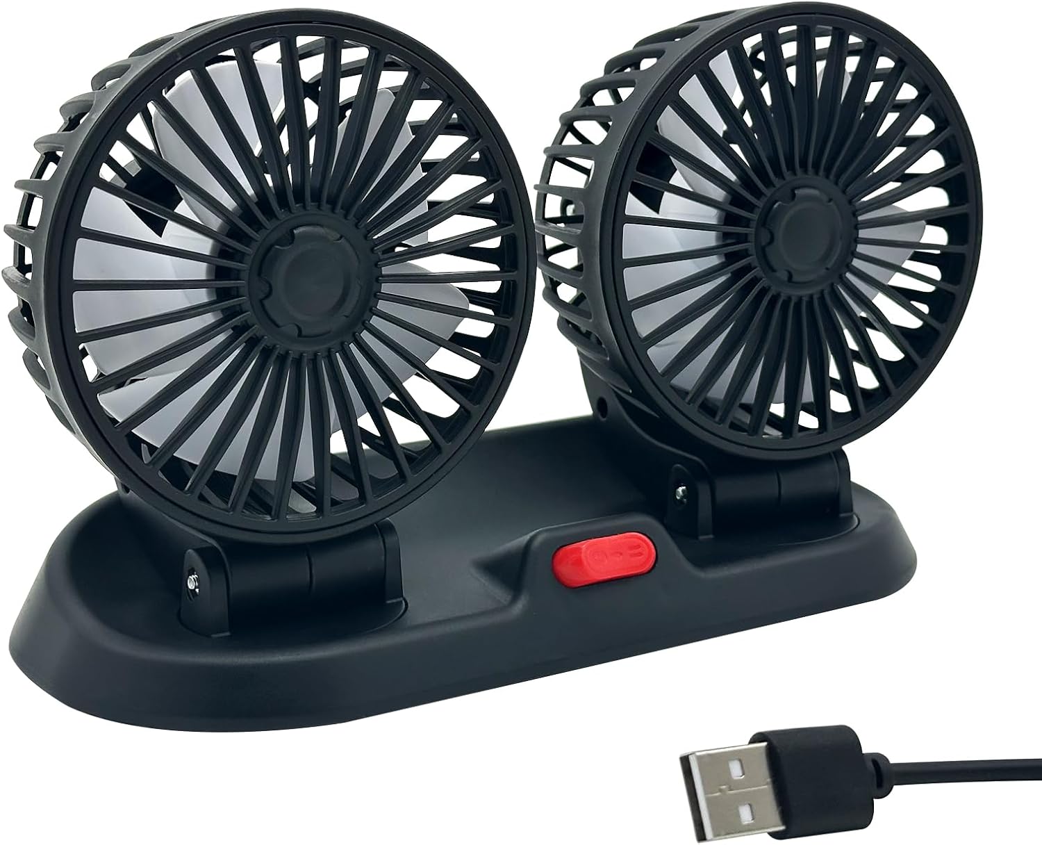 【Clearance Sale】Head USB Fan for Car, Portable Vehicle Cooling Fan - Brushless Motor, 2 Speeds, 360° Rotation, for Car Dashboard, SUV/RV/Truck/Sedan/Cruise, USB Powered