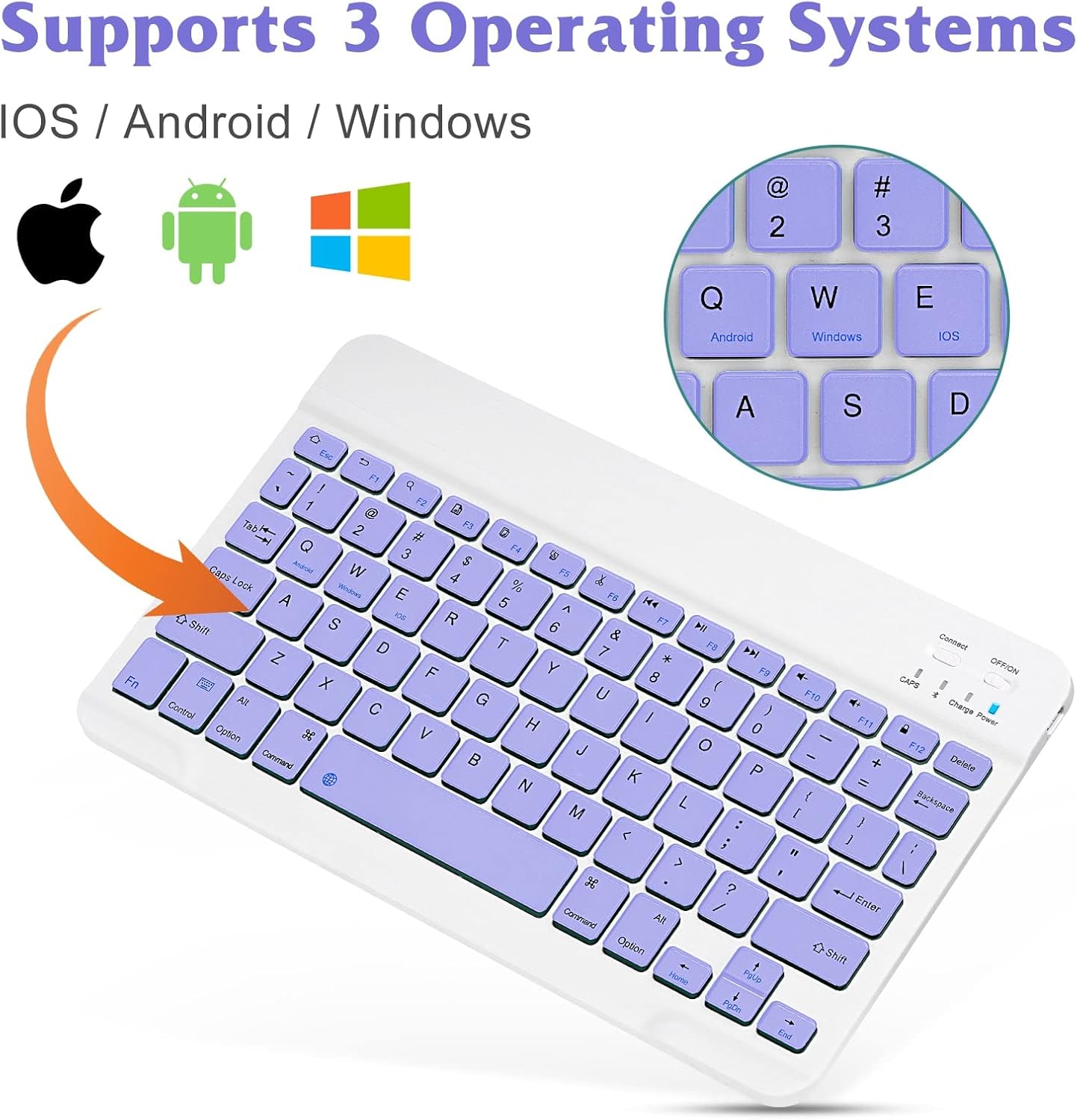 【Clearance Sale】Bluetooth Keyboard, Ultra-Slim Wireless Portable Quiet Keyboard Rechargeable Universal Compatible with iPad Mac iOS Android and Windows