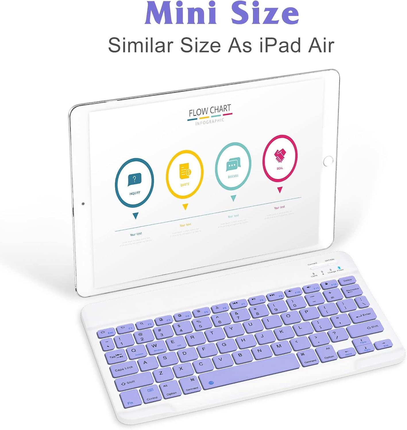 【Clearance Sale】Bluetooth Keyboard, Ultra-Slim Wireless Portable Quiet Keyboard Rechargeable Universal Compatible with iPad Mac iOS Android and Windows