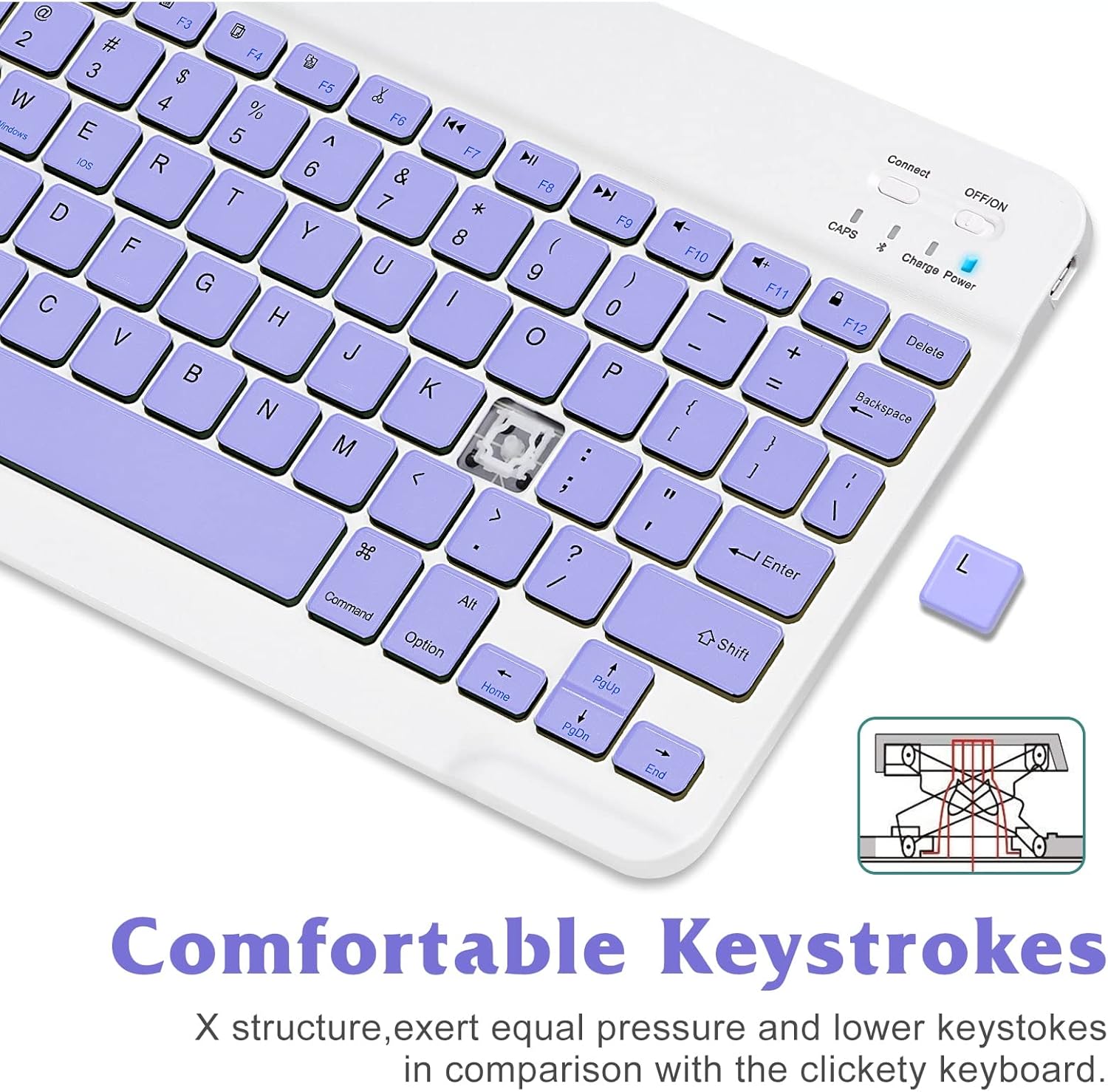 【Clearance Sale】Bluetooth Keyboard, Ultra-Slim Wireless Portable Quiet Keyboard Rechargeable Universal Compatible with iPad Mac iOS Android and Windows