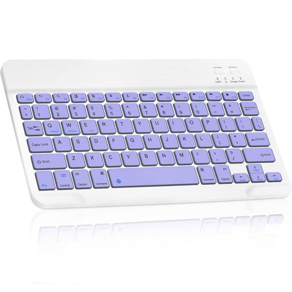 【Clearance Sale】Bluetooth Keyboard, Ultra-Slim Wireless Portable Quiet Keyboard Rechargeable Universal Compatible with iPad Mac iOS Android and Windows