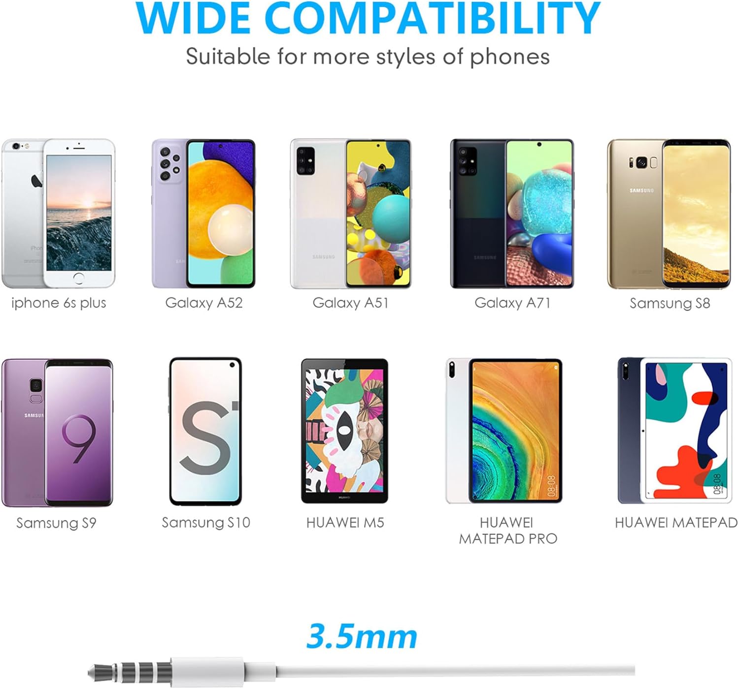 Earphones, In-Ear Headphones, Wired Earbuds, Lightweight Earphones,3.5mm Jack Noise Isolating Headset With Microphone, Compatible with for Phone iPad MP3 Samsung HuaWei Android Smartphones Laptops