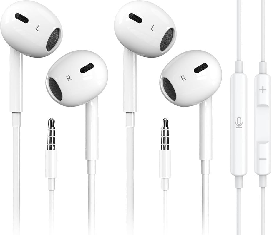 Earphones, In-Ear Headphones, Wired Earbuds, Lightweight Earphones,3.5mm Jack Noise Isolating Headset With Microphone, Compatible with for Phone iPad MP3 Samsung HuaWei Android Smartphones Laptops
