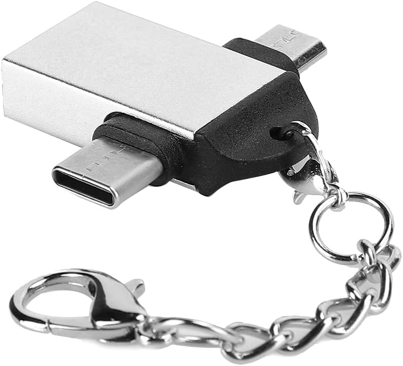 2 in 1 OTG Adapter USB 3.0 Female to Type C & Micro USB Male Connector, Dual Interface, High Speed Data Transfer, Compatible with USB Devices