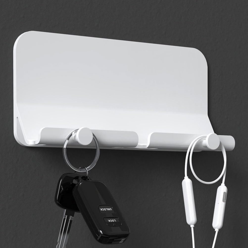 【Clearance Sale】Wall Mount Adhesive Phone Holder,Multi-Function Cell Phone Charging Brackets Holders,Hook for Living Room, Kitchen, Bathroom, Office,Compatible with Most Phones and Tablet