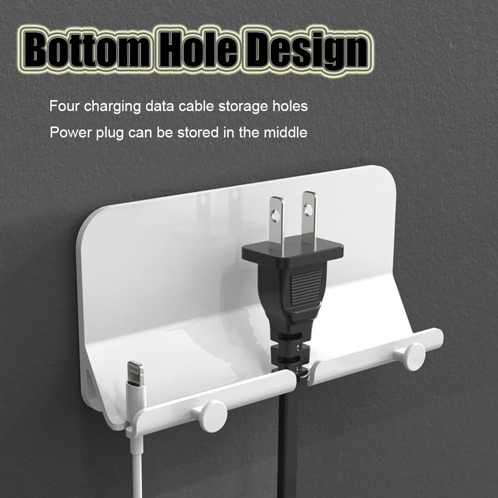 【Clearance Sale】Wall Mount Adhesive Phone Holder,Multi-Function Cell Phone Charging Brackets Holders,Hook for Living Room, Kitchen, Bathroom, Office,Compatible with Most Phones and Tablet