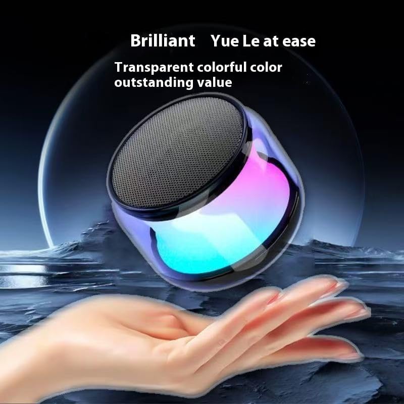 Bluetooth Mini Transparent Colorful Wireless Speaker Portable Speaker Bluetooth Wireless V5.0 with Stereo Effect Active Subwoofer for Home Party Outdoor Beach Gift for Men Women