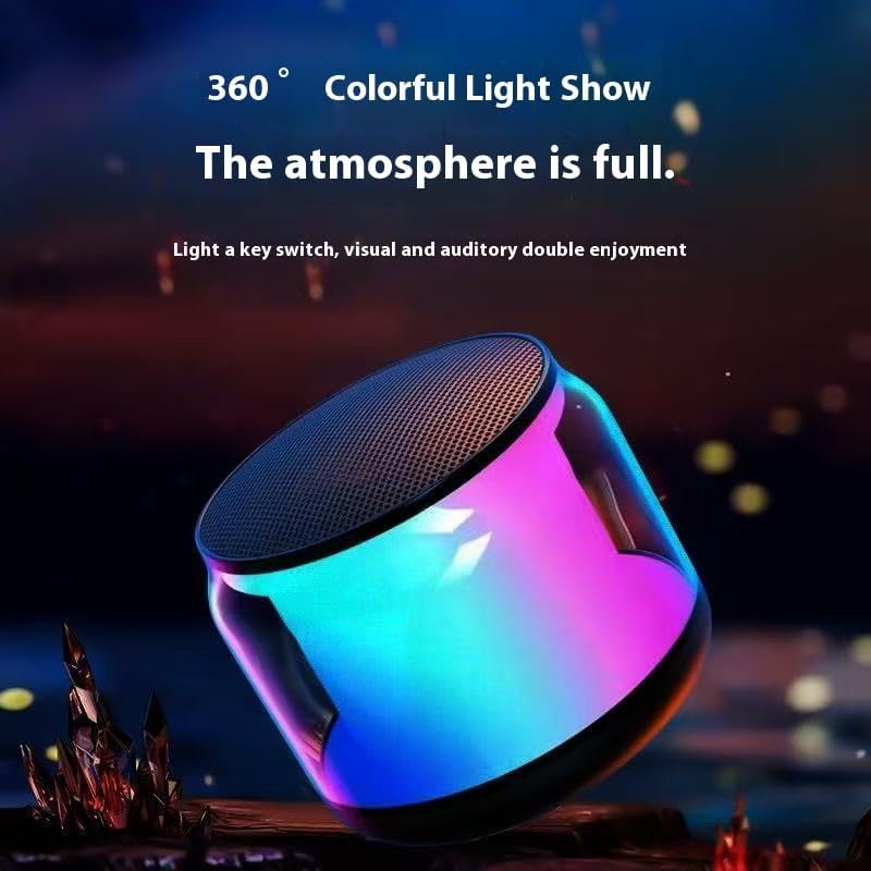 Bluetooth Mini Transparent Colorful Wireless Speaker Portable Speaker Bluetooth Wireless V5.0 with Stereo Effect Active Subwoofer for Home Party Outdoor Beach Gift for Men Women