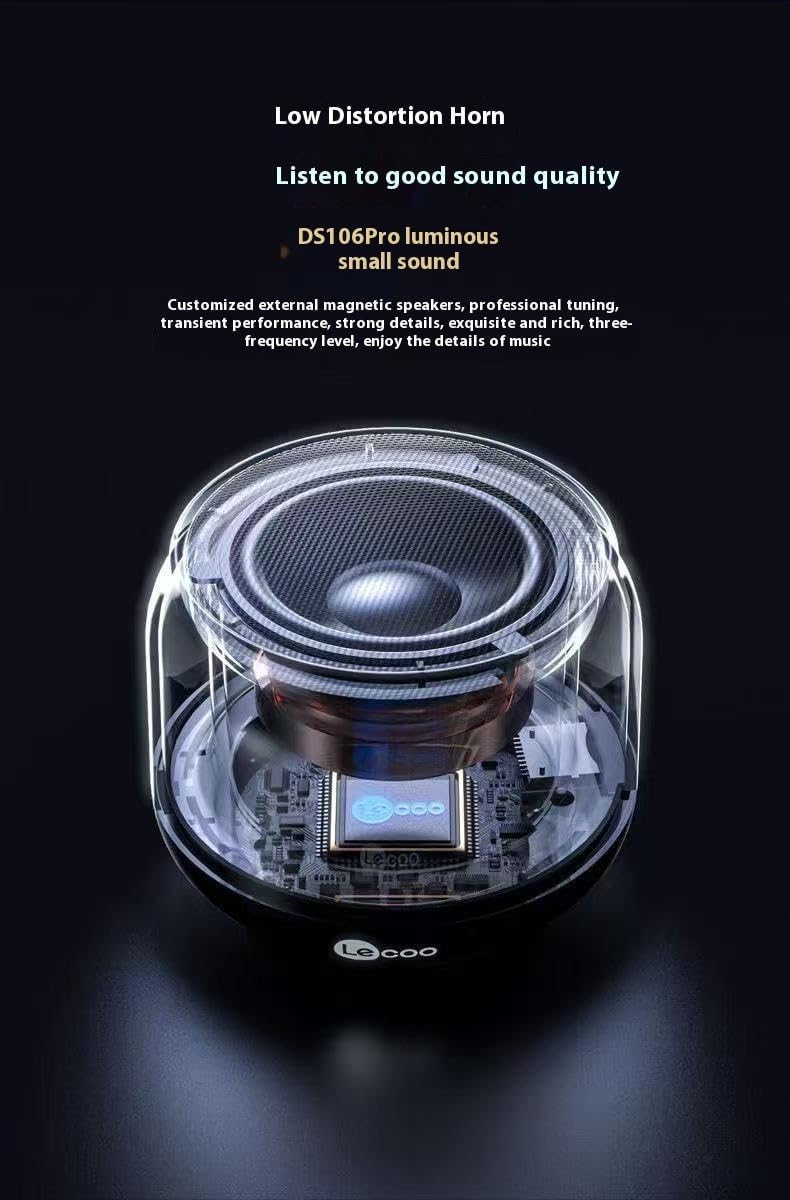 Bluetooth Mini Transparent Colorful Wireless Speaker Portable Speaker Bluetooth Wireless V5.0 with Stereo Effect Active Subwoofer for Home Party Outdoor Beach Gift for Men Women