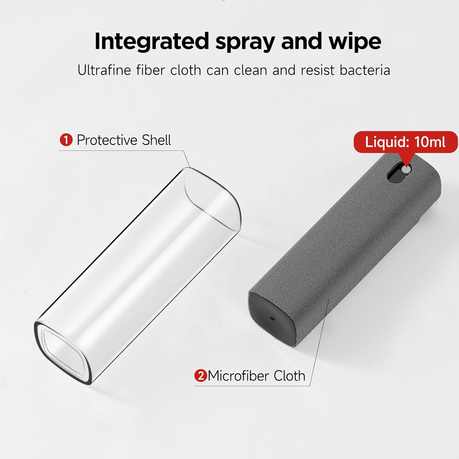 【Clearance Sale】Mini Screen Cleaner Spray – Finger Proof Screen Cleaner for Smartphones, iPads, MacBooks, Laptops, Car Screens, Touchscreens – 3 in1 Mist Cleaner, Microfiber Cloth and Protective Cover