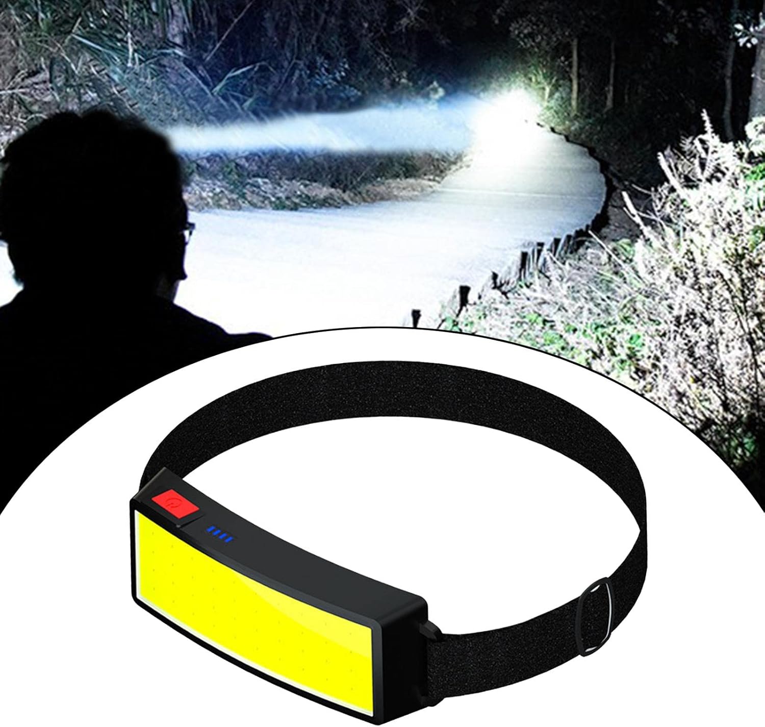 【Clearance Sale】LED Head Torch, Rechargeable COB Head Torch Super Bright Headlamps Lightweight Waterproof Headlight 3 Modes Work Light, 1000mAh Adjustable LED Headlamp for Camping, Hiking, Fishing