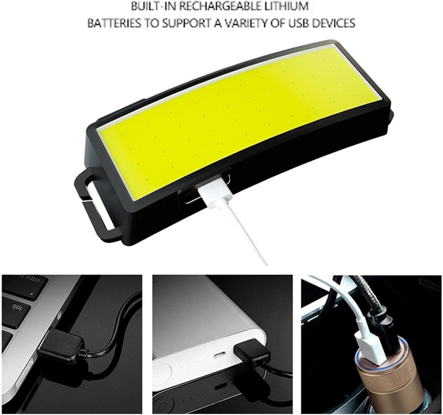 【Clearance Sale】LED Head Torch, Rechargeable COB Head Torch Super Bright Headlamps Lightweight Waterproof Headlight 3 Modes Work Light, 1000mAh Adjustable LED Headlamp for Camping, Hiking, Fishing