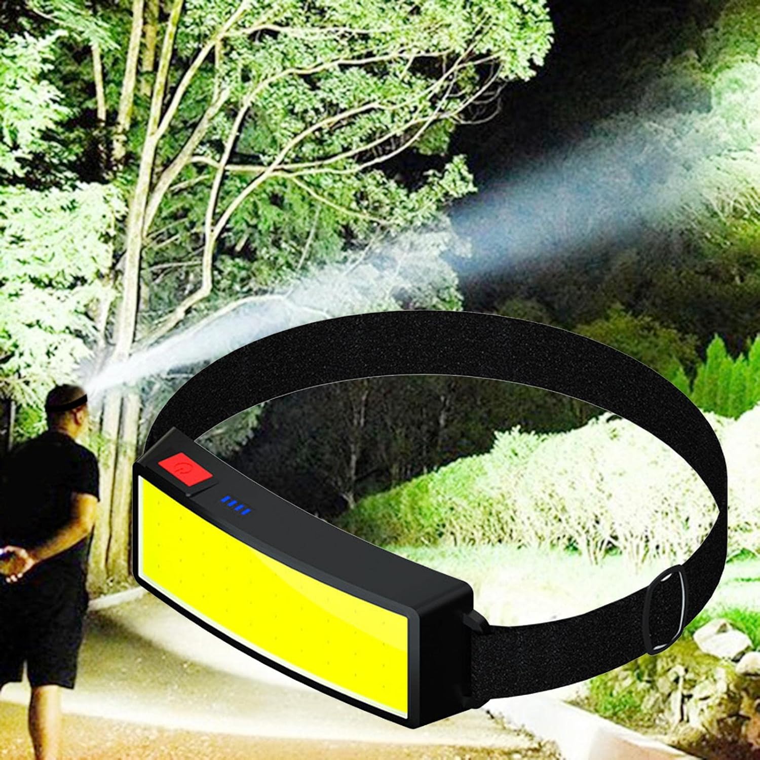 【Clearance Sale】LED Head Torch, Rechargeable COB Head Torch Super Bright Headlamps Lightweight Waterproof Headlight 3 Modes Work Light, 1000mAh Adjustable LED Headlamp for Camping, Hiking, Fishing
