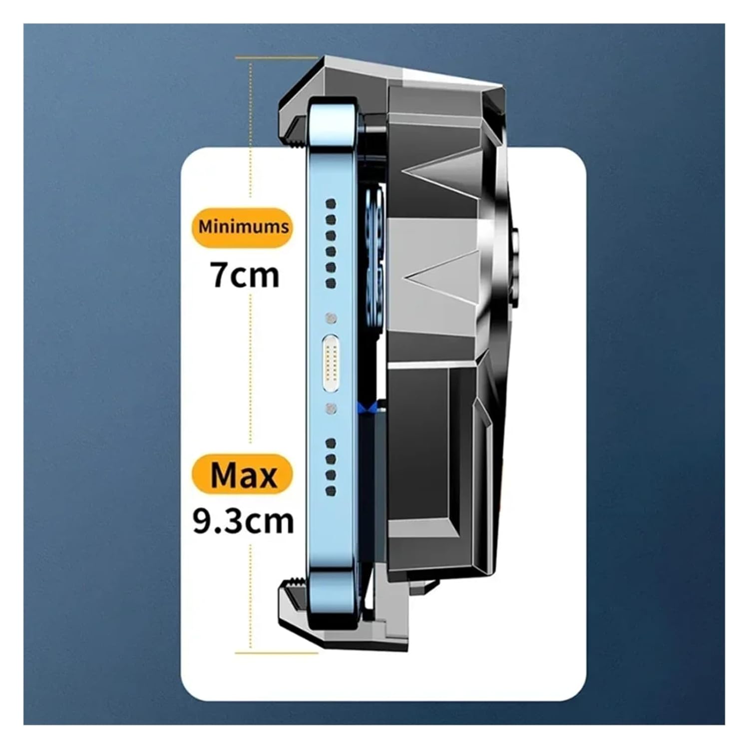 Phone Cooler for Gaming, Universal Phone Cooling Fan with 3 Cooling Modes, Mobile Phone Radiator Case for iPhone Android Smartphones from 4.5 to 7in, Cell Phone Cooler for Live Streaming