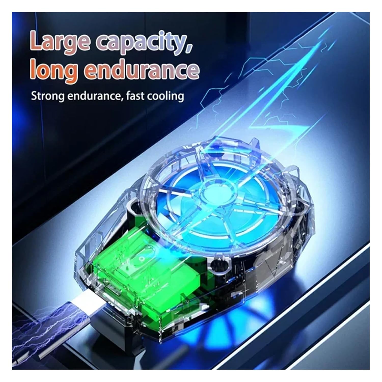 Phone Cooler for Gaming, Universal Phone Cooling Fan with 3 Cooling Modes, Mobile Phone Radiator Case for iPhone Android Smartphones from 4.5 to 7in, Cell Phone Cooler for Live Streaming