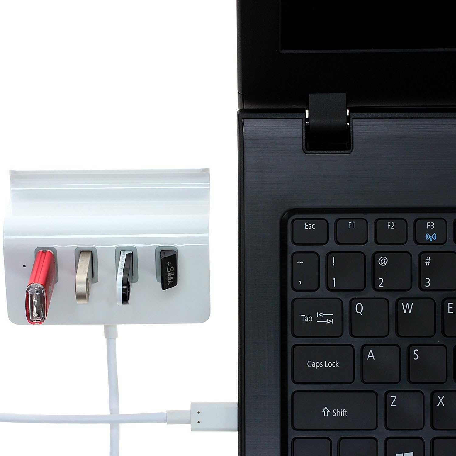 【Clearance Sale】4 Port USB Data Hub and Phone Holder, Connect Multiple Devices at Once, Portable USB Adapter Compatible With Most Laptops & Computers, Type-C Connector