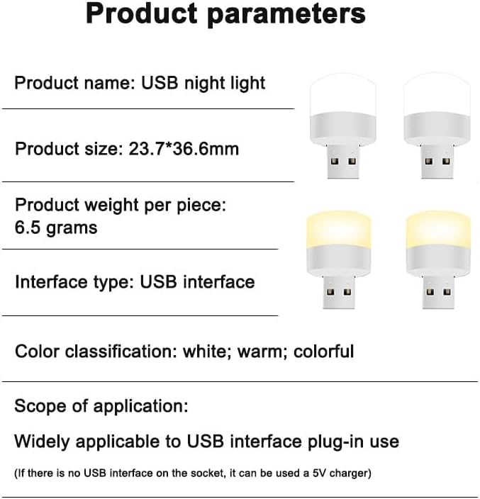 【Clearance Sale】(3-Pack) Mini USB LED Night Light, Compact Portable Design, Bedroom Sleep LED, Energy-Saving Lamp, Table Lamp, Eye-Protection Bedside Home use (Warm)