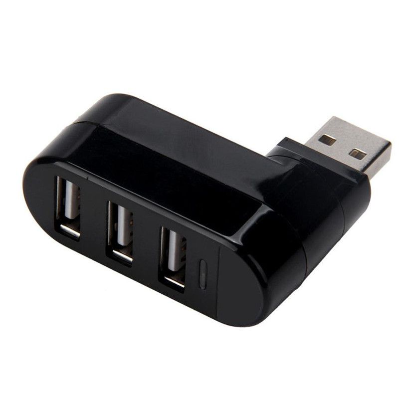 【Clearance Sale】USB Port Splitter, USB 3 Port Compact Portable Rotatable HUB, USB Hub Dock [90°/180° Degree Rotatable] for PC Laptop Notebook and More - Black