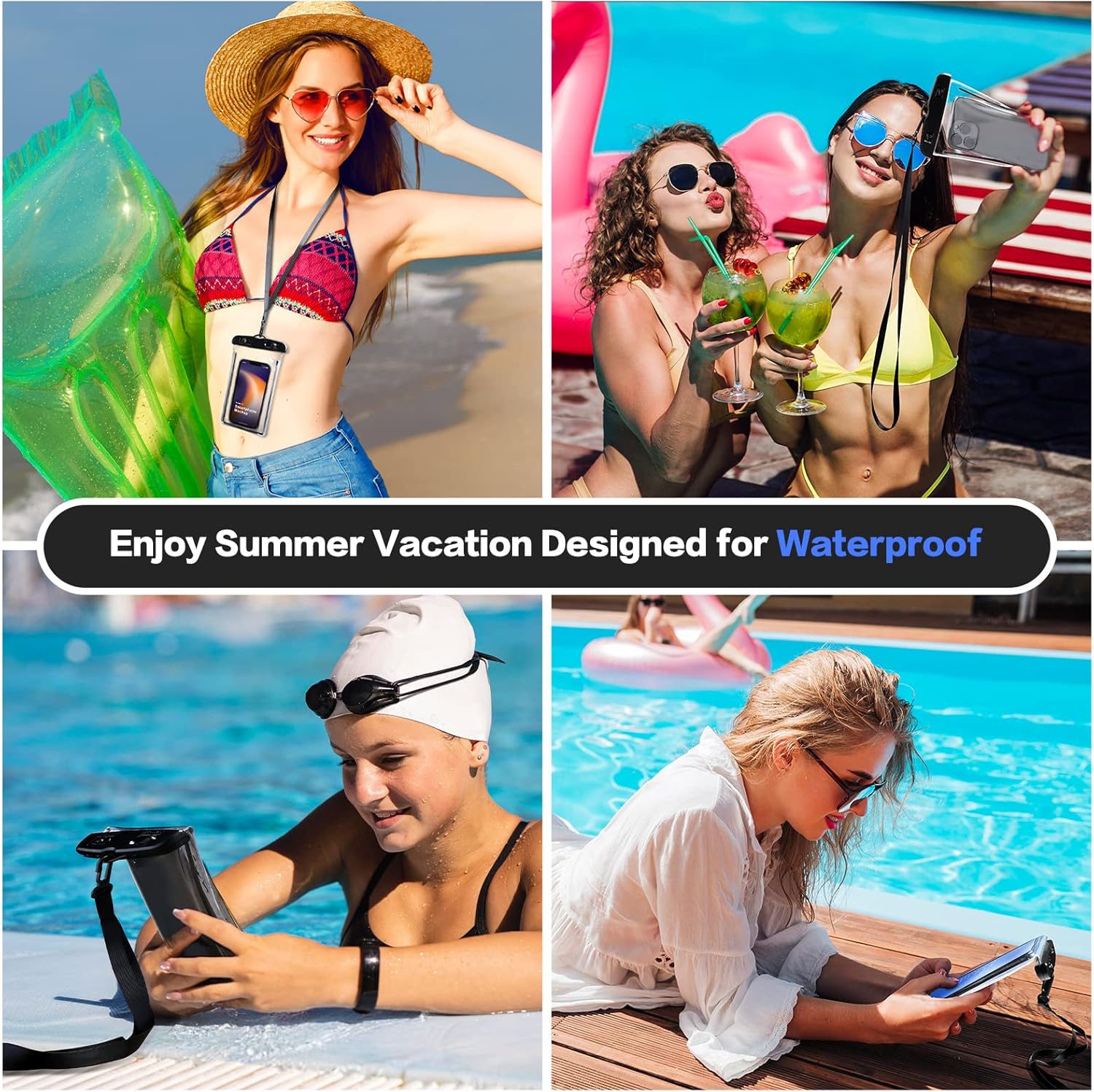 Waterproof Mobile Phone Cases Transparent Phone Underwater Storage Bag Swimming Diving Protective Swimming Bags Waterproof Phone Case Water proof Bag Mobile Phone Pouch PV Cover