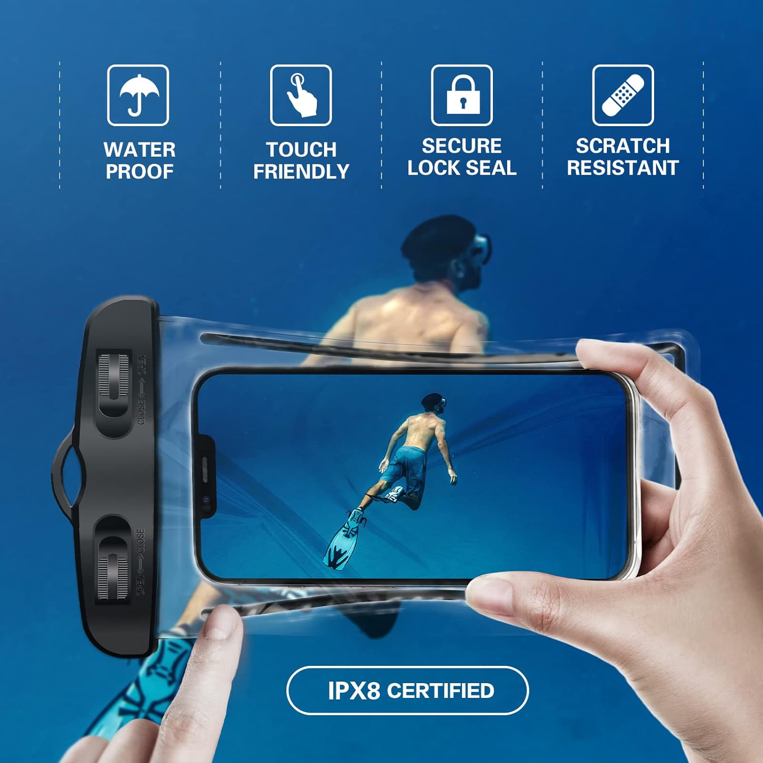 Waterproof Mobile Phone Cases Transparent Phone Underwater Storage Bag Swimming Diving Protective Swimming Bags Waterproof Phone Case Water proof Bag Mobile Phone Pouch PV Cover