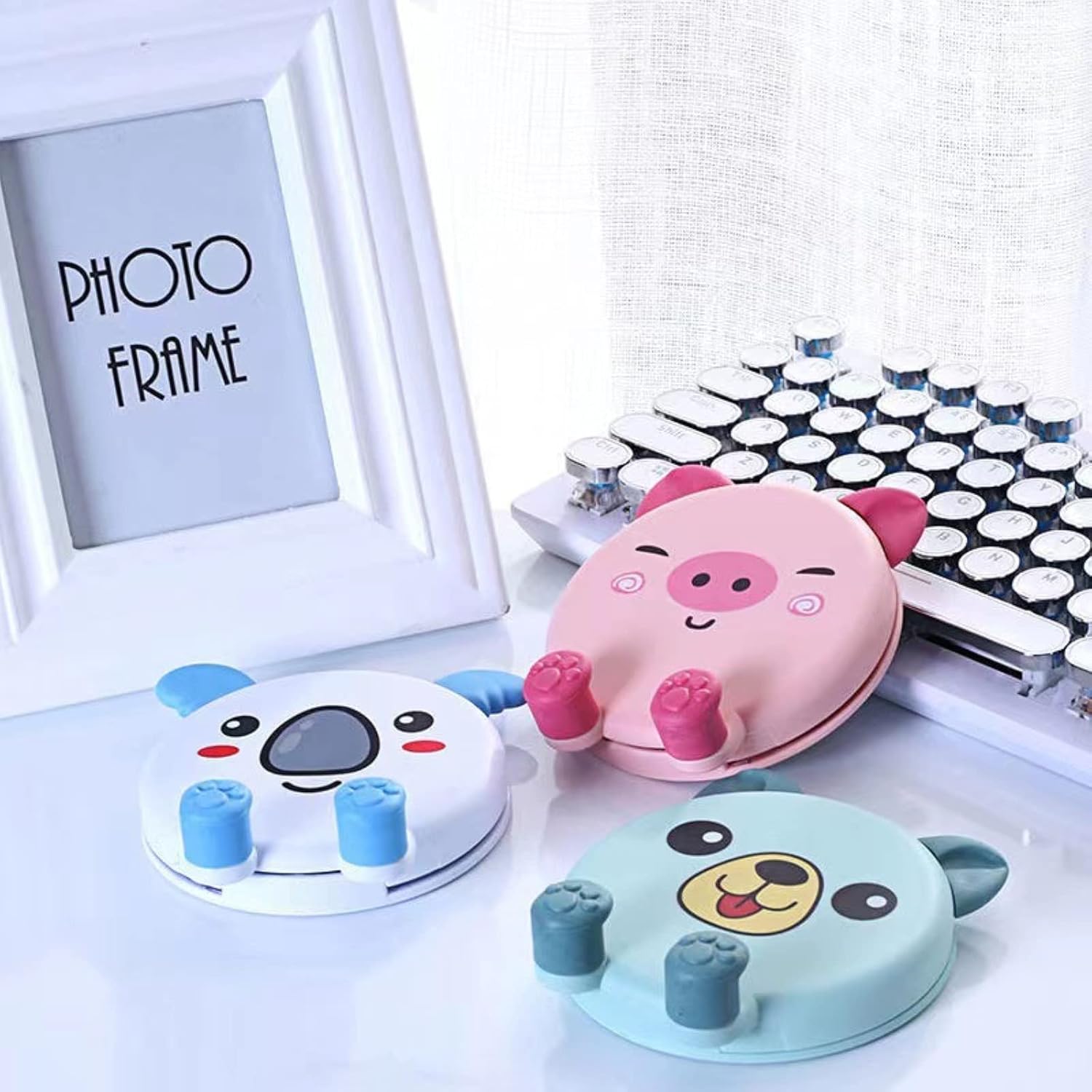 Adorable Pig&Panda Phone Desktop Stand,Cute Cartoon Phone & Tablet Stand - Adjustable, Universally Compatible, Multifunctional Desktop Holder for Seamless Browsing and Viewing Experience