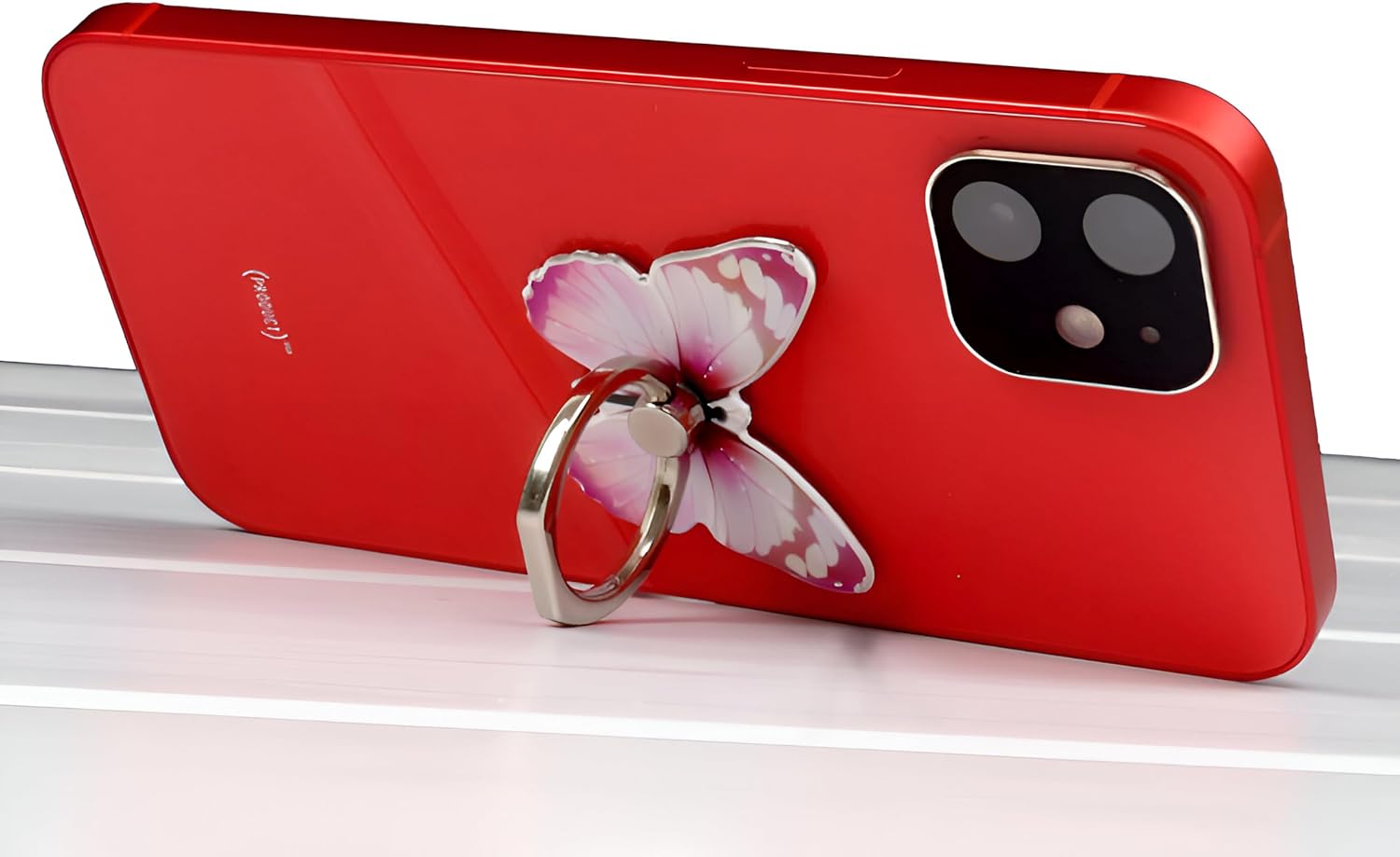 【Clearance Sale】360° Rotation Metal Finger Stand Cute Butterfly Patterned Phone Ring Stand Holder with Knob Loop for Secure Grip