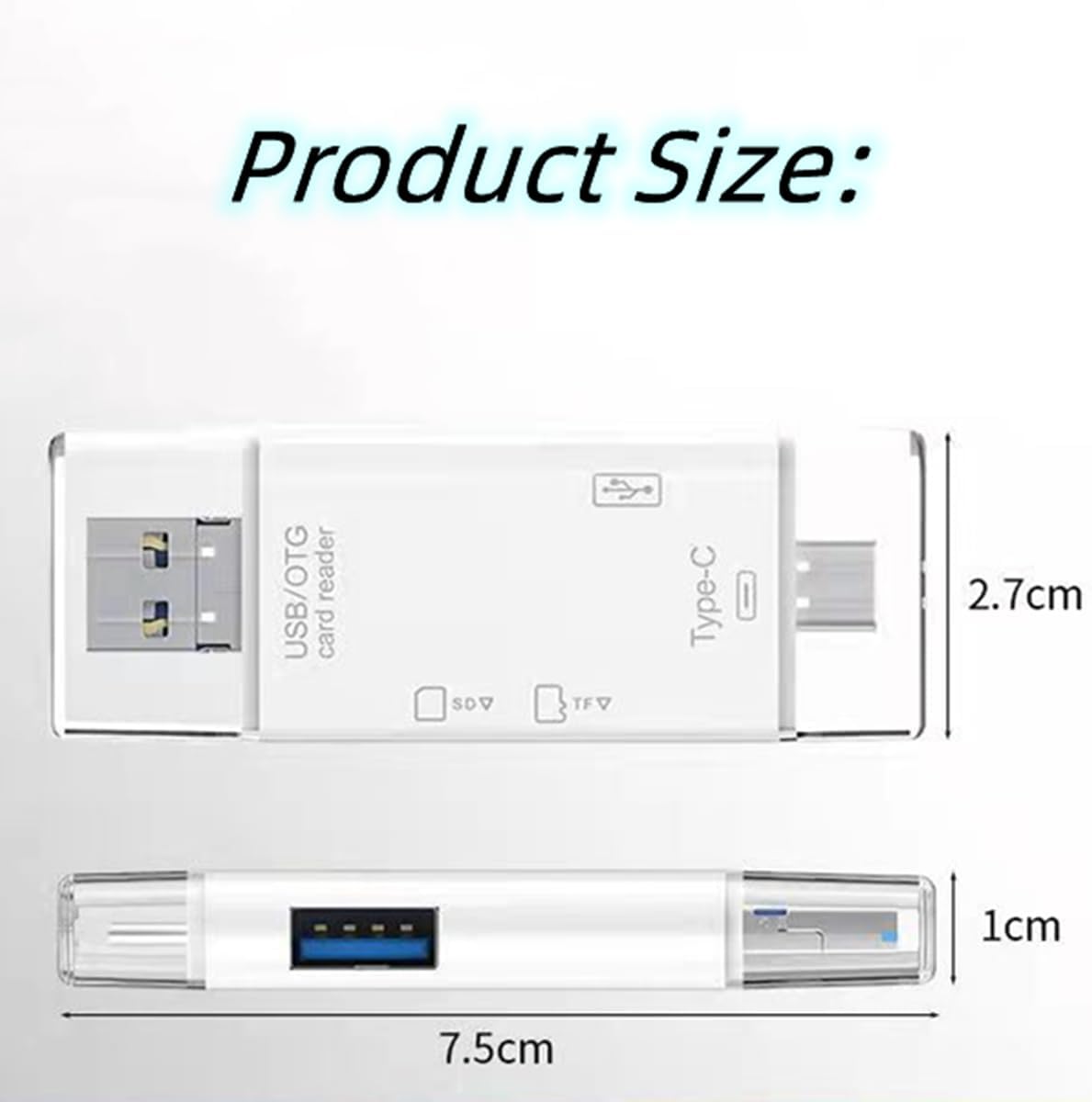 1pc Multi-Functional 6-in-1 OTG Card Reader, SD/TF Card & USB Flash Drive Adapter for Mobile Phone, Computer, Camera - Plug & Play Data Transfer without Battery