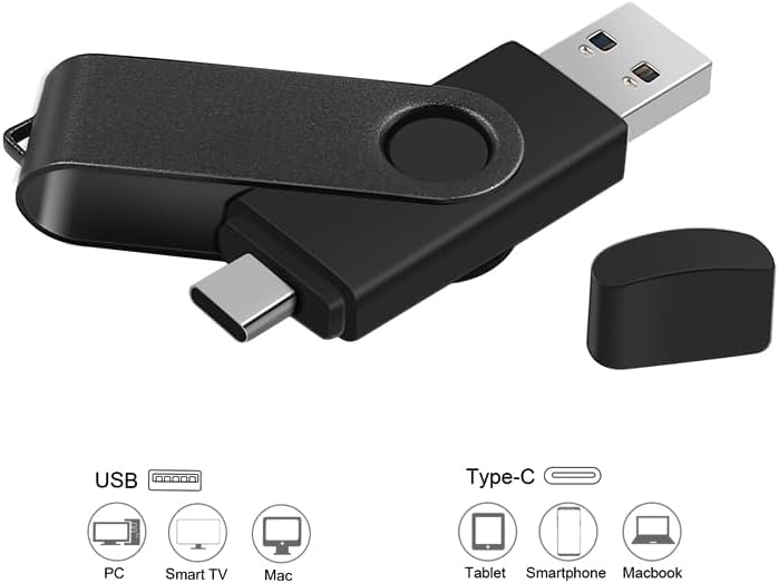 【Clearance Sale】[High Speed USB C Flash Drive] High Speed Dual OTG USB C Flash Drive 64GB 2-in-1 USB + Type C Thumb Drive for Samsung, Huawei, MacBook, Chromebook Pixel etc