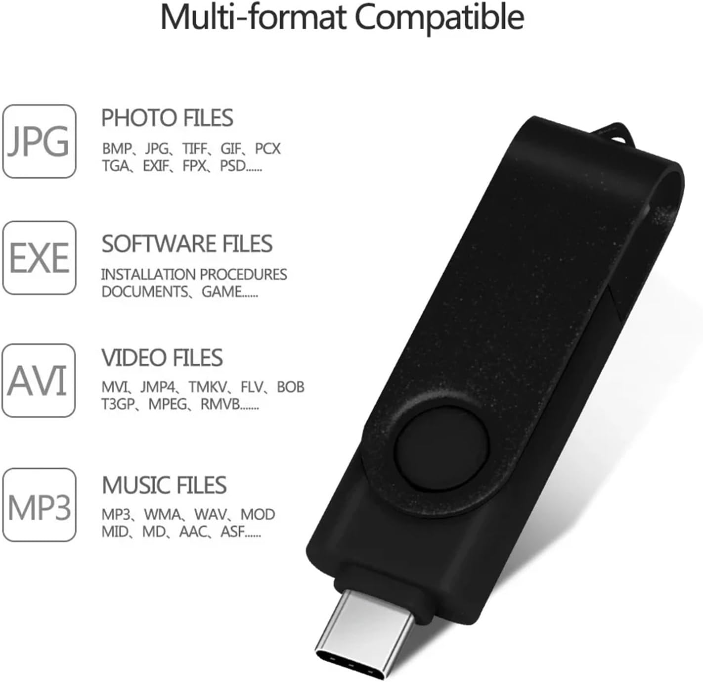 【Clearance Sale】[High Speed USB C Flash Drive] High Speed Dual OTG USB C Flash Drive 64GB 2-in-1 USB + Type C Thumb Drive for Samsung, Huawei, MacBook, Chromebook Pixel etc