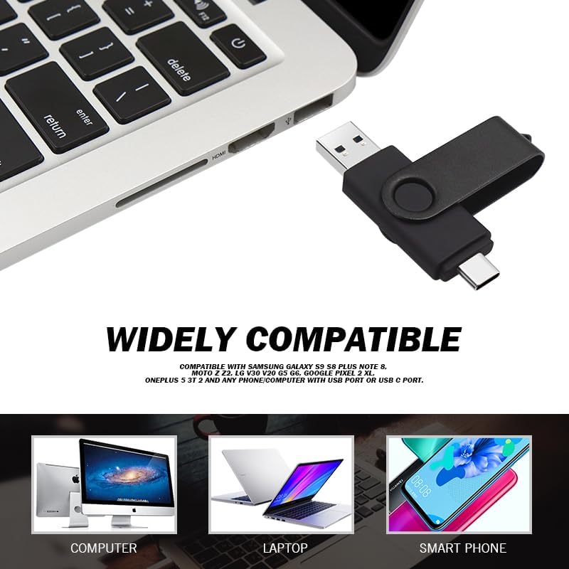 【Clearance Sale】[High Speed USB C Flash Drive] High Speed Dual OTG USB C Flash Drive 64GB 2-in-1 USB + Type C Thumb Drive for Samsung, Huawei, MacBook, Chromebook Pixel etc
