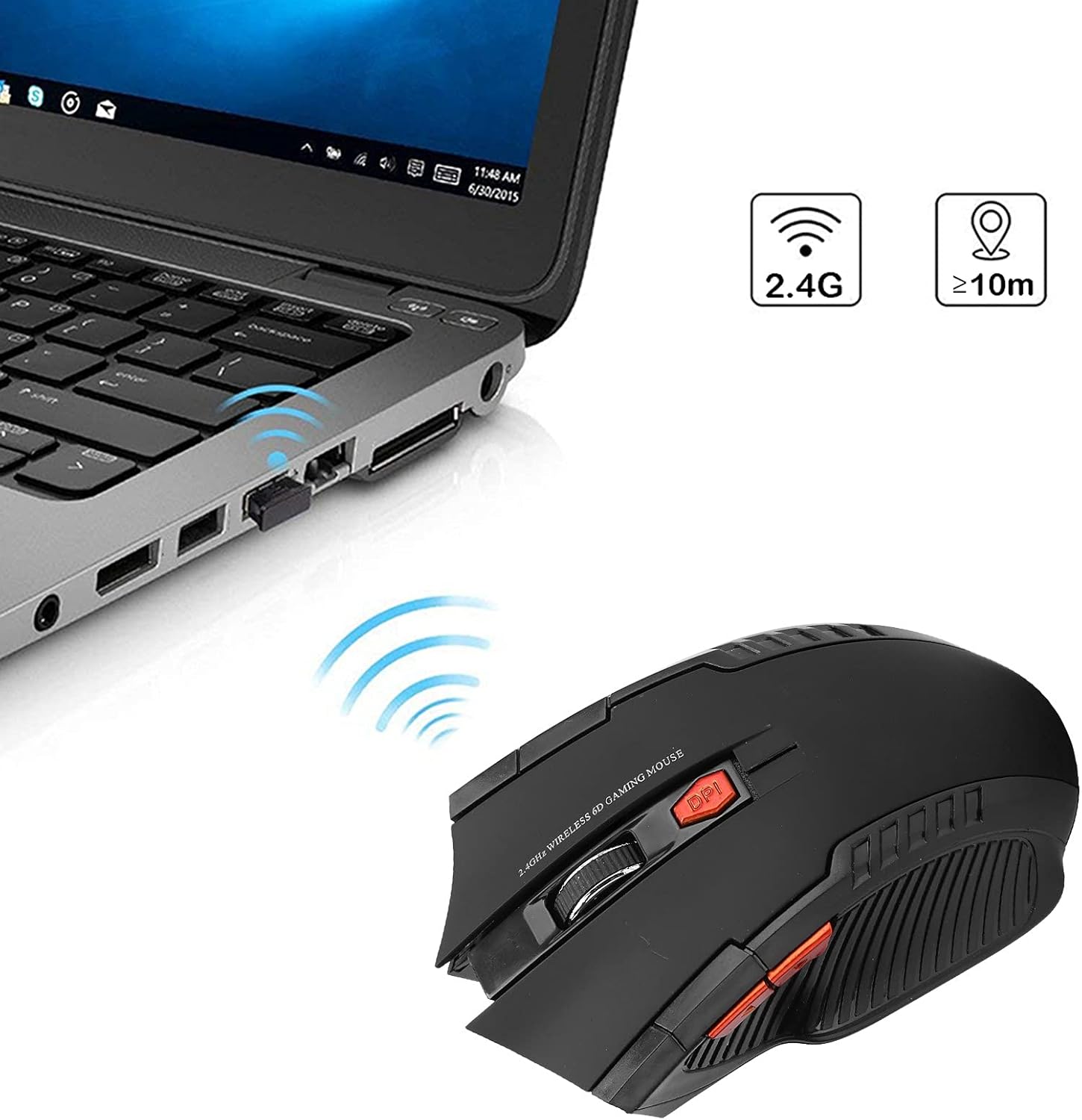 2.4GHz Wireless Optical Mouse Game Mice with USB Receiver Mouse for PC Office Laptops