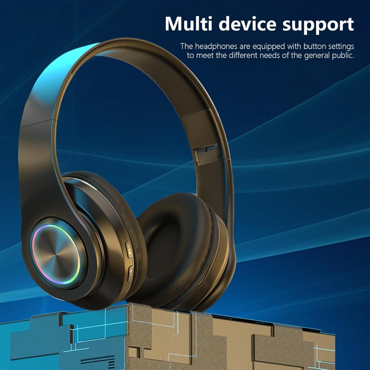 【Clearance Sale】Wireless Headphone, Retractable & Foldable Headset | Long Battery Life, for Tablet Computer/ PC/ TV/ Cellphones/ Travel, Enjoy Music for Gift