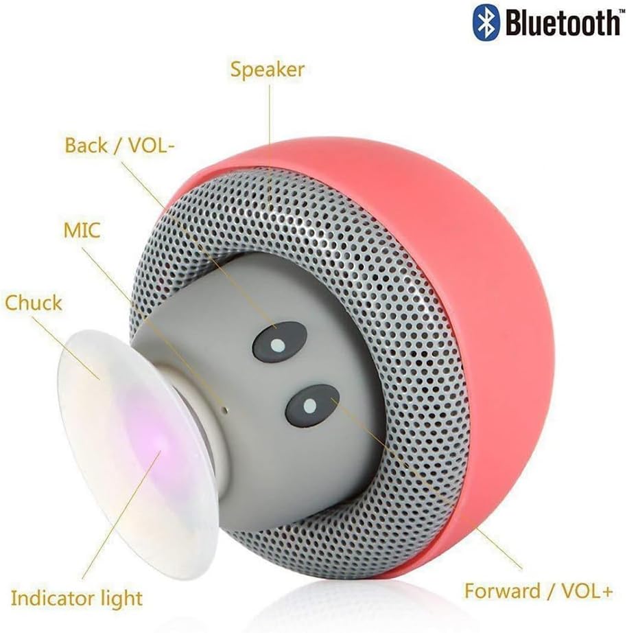 【Clearance Sale】1pc Cute Little Mushroom Head Portable Wireless Speaker, Can Be Used As A Mobile Phone Stand, Small And Delicate And Fall-Proof, Suction Cup Suction, Mini Cartoon Mushroom Head Speaker
