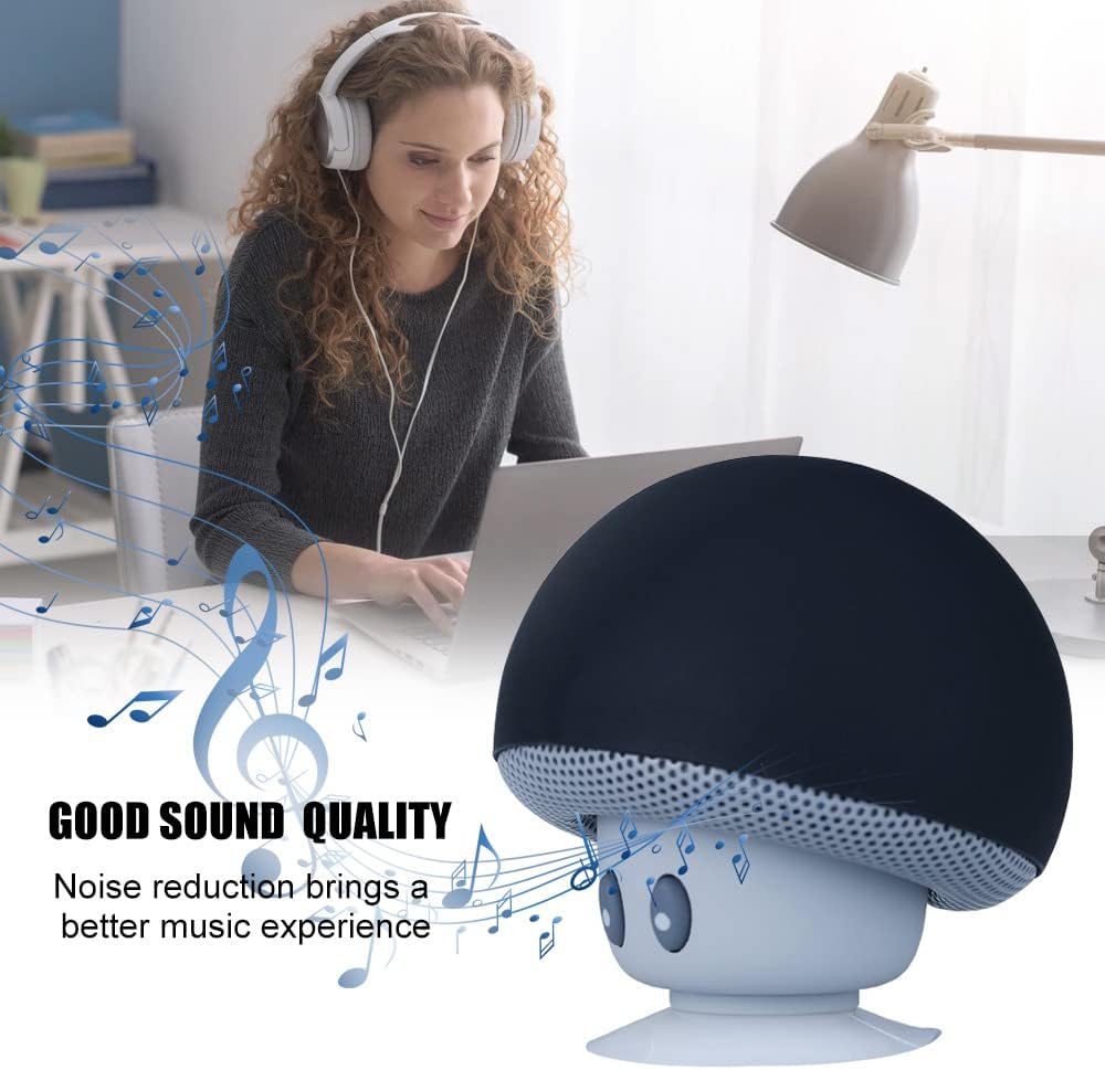 【Clearance Sale】1pc Cute Little Mushroom Head Portable Wireless Speaker, Can Be Used As A Mobile Phone Stand, Small And Delicate And Fall-Proof, Suction Cup Suction, Mini Cartoon Mushroom Head Speaker