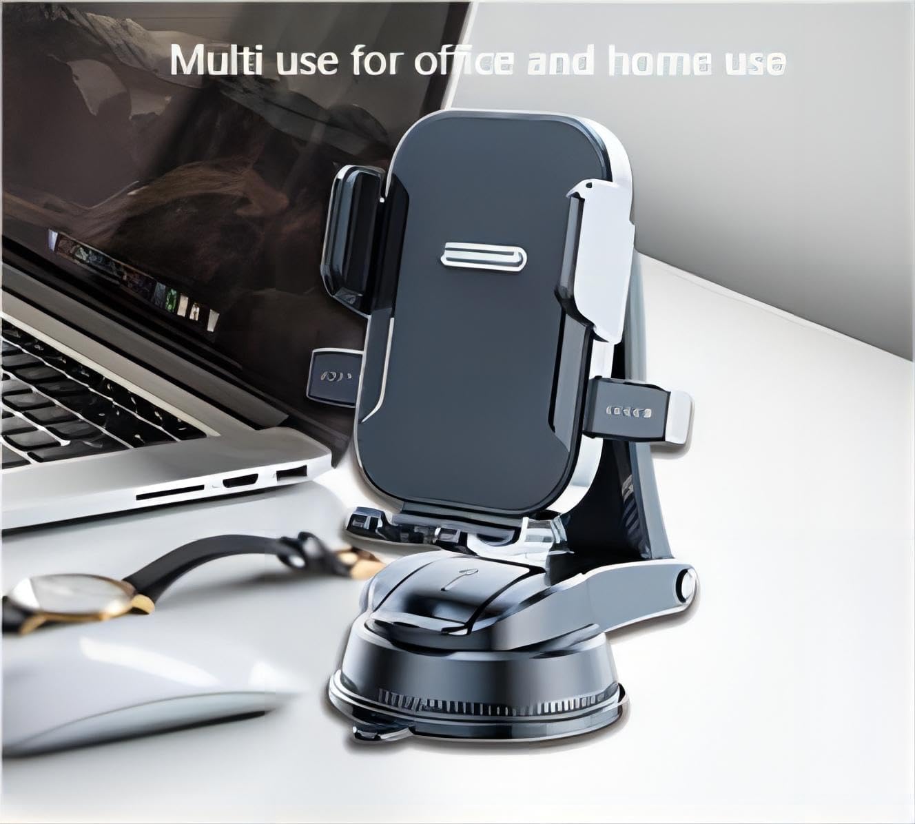 Upgraded Car Phone Holder - Adjustable Arm with Ergonomic Grip, Strong Suction Cup And Elliptical Design, Compatible with iPhone, Samsung, Android Smartphones, General Motors, Fashion Accessories