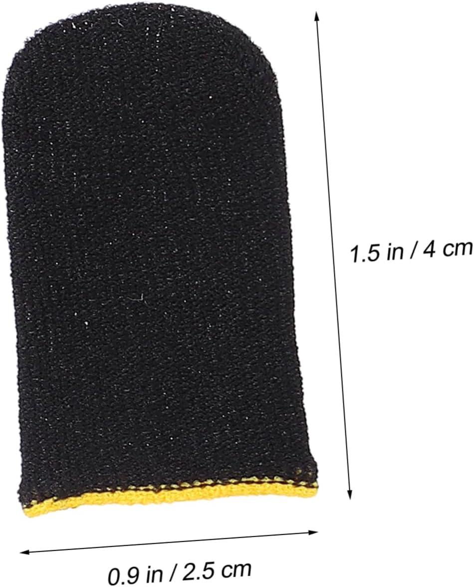 10pcs Gamer Finger Sleeves Carbon Compression Support Thumb Gloves Touchscreen Finger Cover Anti Sweat Mobile Phone Tablet Gaming Stabilizer for All Touchscreen Devices