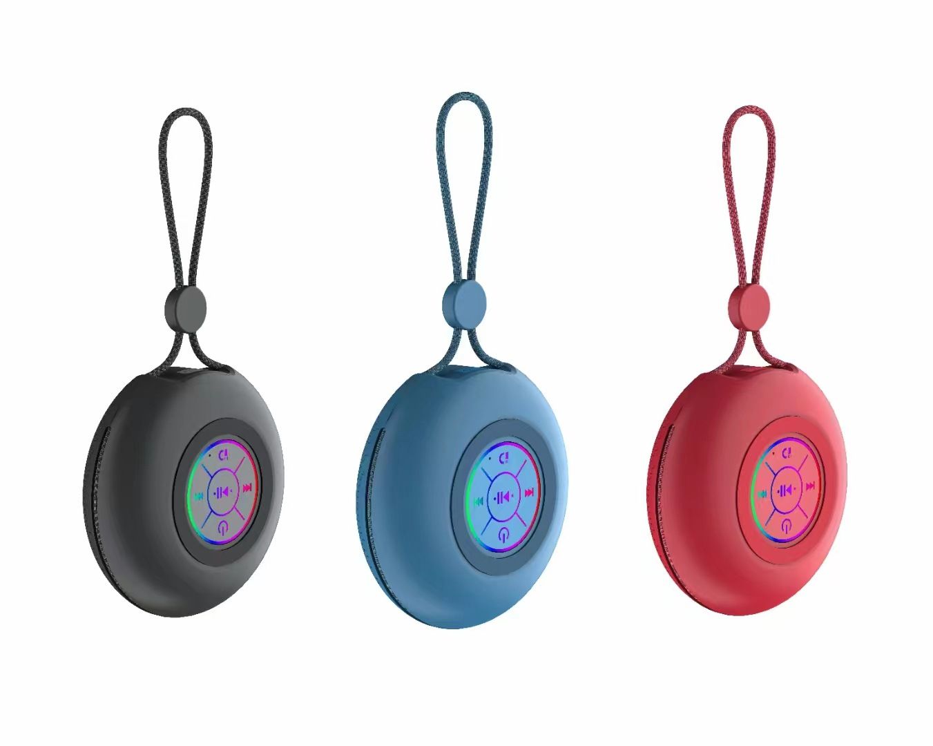 Portable Wireless Speaker, Outdoor Sports Lanyard Wireless Speaker, USB Rechargeable Black Speaker, Playback Time Of 2 Hours, 3.7V/400mAh Battery 5.0 Wireless Version, Suitable For Parties, Bathrooms