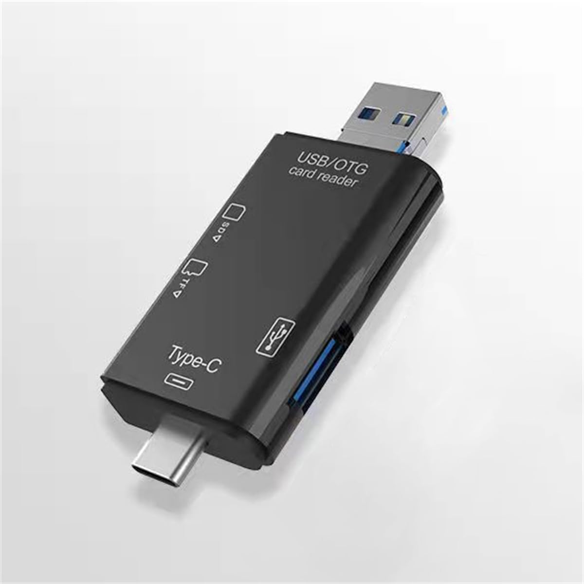 1pc Multi-Functional 6-in-1 OTG Card Reader, SD/TF Card & USB Flash Drive Adapter for Mobile Phone, Computer, Camera - Plug & Play Data Transfer without Battery