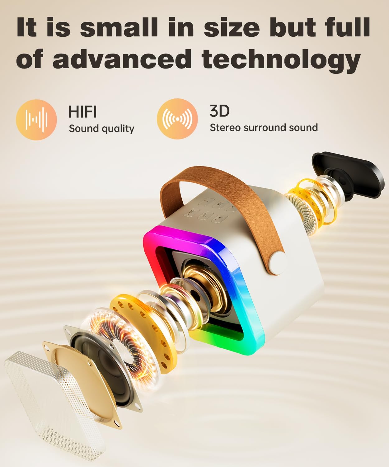 Portable Wireless Karaoke Speaker with Dual Microphones - Wireless, USB-C Rechargeable, Long Battery Life, Compact Design for Singing, Parties & Home Use, Wireless Karaoke Machine, Party Sound System