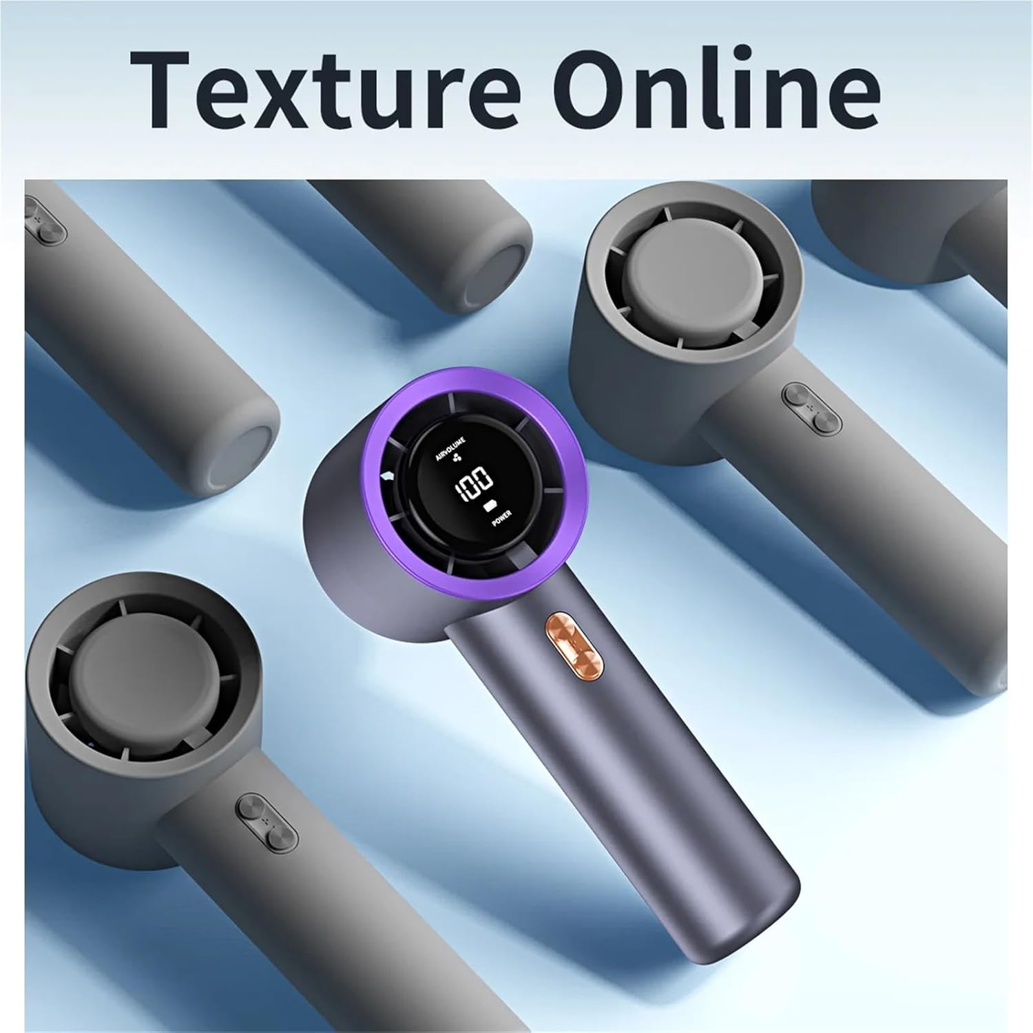 Handheld Portable Turbo Fan, Speed 1-199 Adjustable, 5H Cooling Time, Digital Display, 3000mAh Rechargeable Battery, Personal Fan for Outdoor/Home/Travel/Office