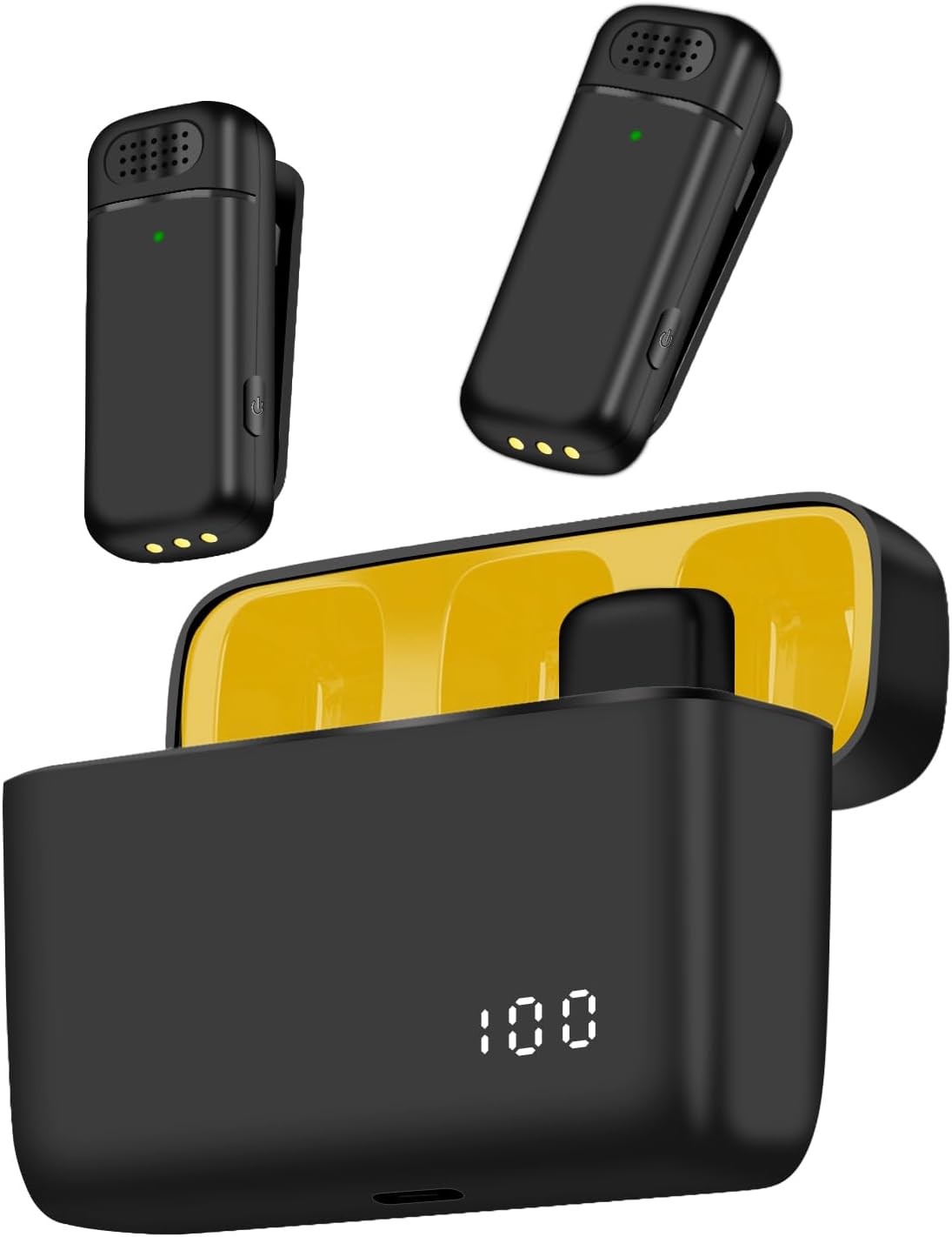 2-in-1 Microphone Wireless Bluetooth Mobile Phone Mini Microphone for Recording Video Recording YouTube/Streaming/Vlog, Noise Reduction