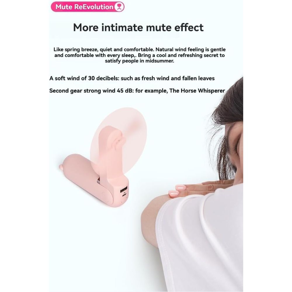 【Final Clearance】Hand Held Fan, Portable USB Rechargeable Mini Handheld Cooling Device, Folding Design, 2000 mAh Battery for Home Travel Outdoor
